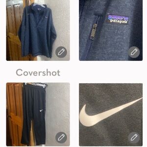 Patagonia zip~neck XL+NIKE EUC fleece lined Sweatpant XL